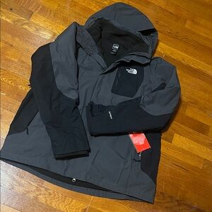 The North Face Men's Charcoal Black Jacket ATLAS TRICLIMATE XL OUTDOOR